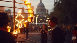 Fire Garden, Compagnie Carabosse, London’s Burning, a festival of arts and ideas for Great Fire 350. Produced by Artichoke. Photo by Matthew Andrews
