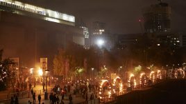 Fire Garden, Compagnie Carabosse, London’s Burning, a festival of arts and ideas for Great Fire 350. Produced by Artichoke. Photo by Matthew Andrews