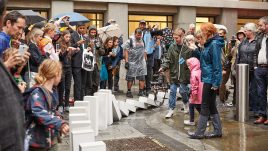 Dominoes, Station House Opera, an Artsadmin project, London’s Burning, a festival of arts and ideas for Great Fire 350. Produced by Artichoke. Photo by Oliver Rudkin