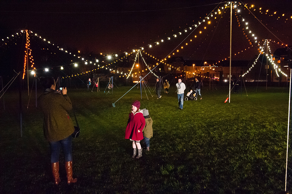 Fête, Ron Haselden, Lumiere Derry~Londonderry 2013, Produced by Artichoke, Commissioned by UK City of Culture 2013, photo by Chris Hill