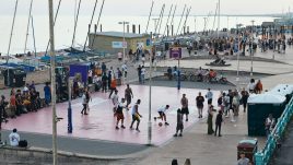 Brighton Basketball Court in the evening