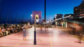 Brighton Basketball Court at night