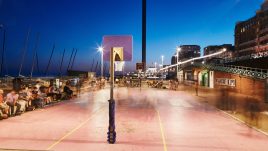 Brighton Basketball Court at night