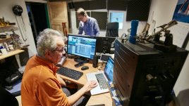 John and Mike Furness in the sound studio