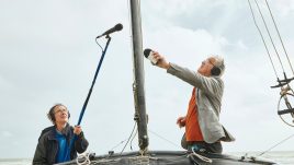 John and Mike Furness recording sounds on the dinghies