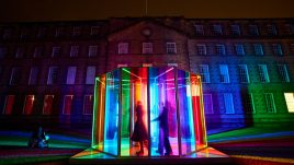 Hymn To The Big Wheel by Liz West at Ushaw Historic House, Chapels & Gardens. Lumiere 2021