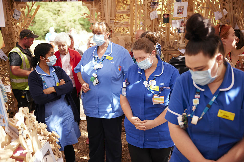 NHS nurses visiting Sanctuary, Bedworth.